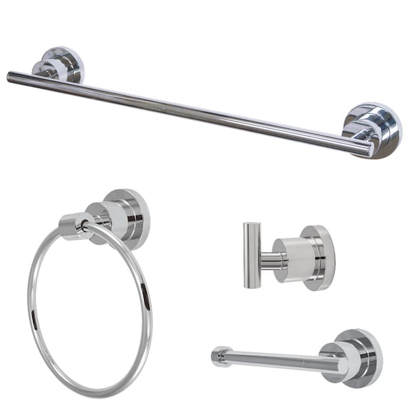 BAK8211478C Concord 4-Piece Bathroom Accessory Set, Polished Chrome
